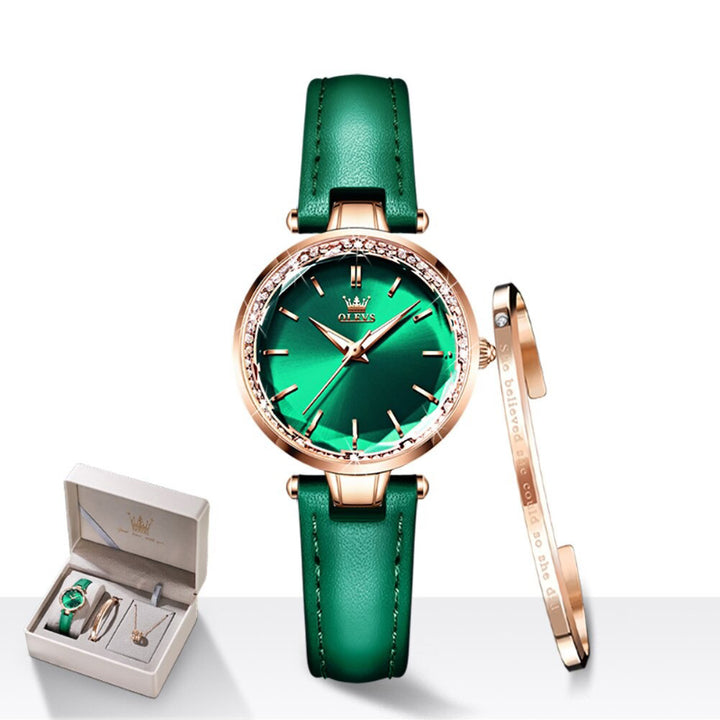 Thin and Light Luminous Dial with Multi-color Vegan Leather Strap Quartz Watches