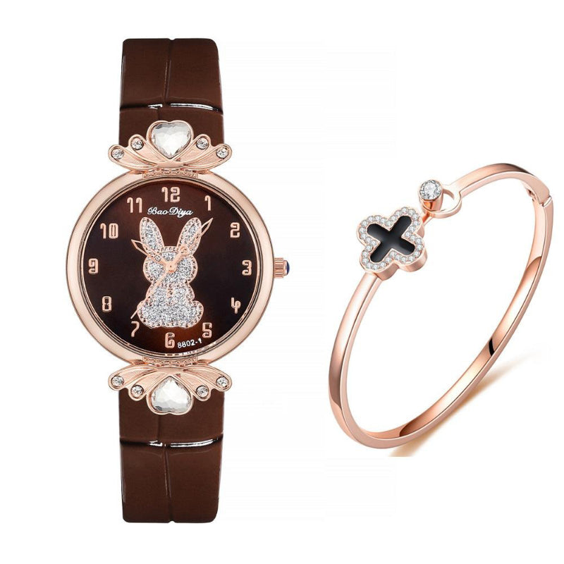Cute and Glittery Bunny Dial Women's Quartz Watches