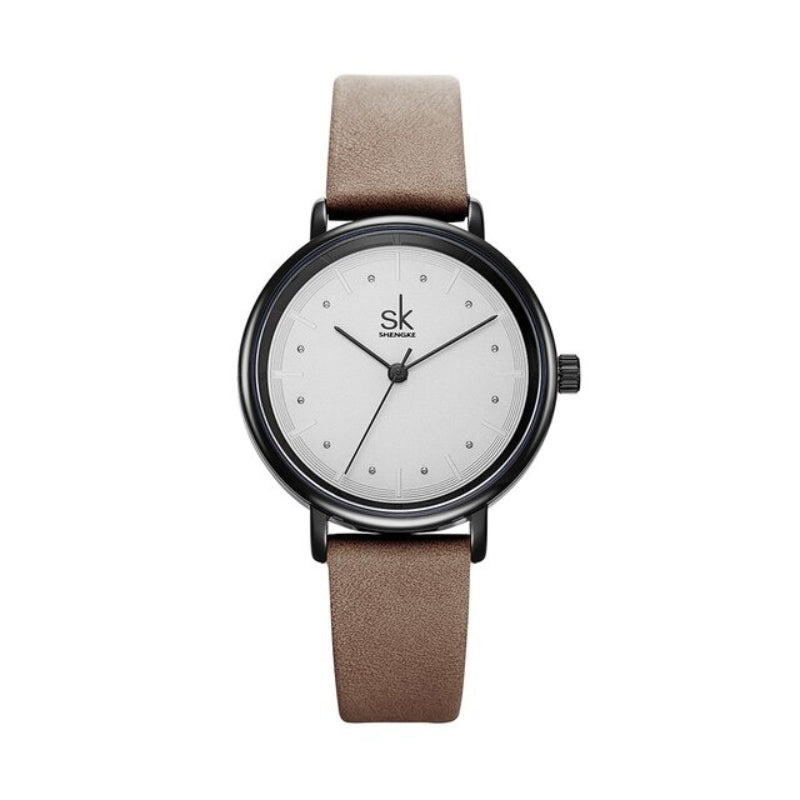 Minimalist Numberless Dial with Retro Vegan Leather Strap Quartz Watches