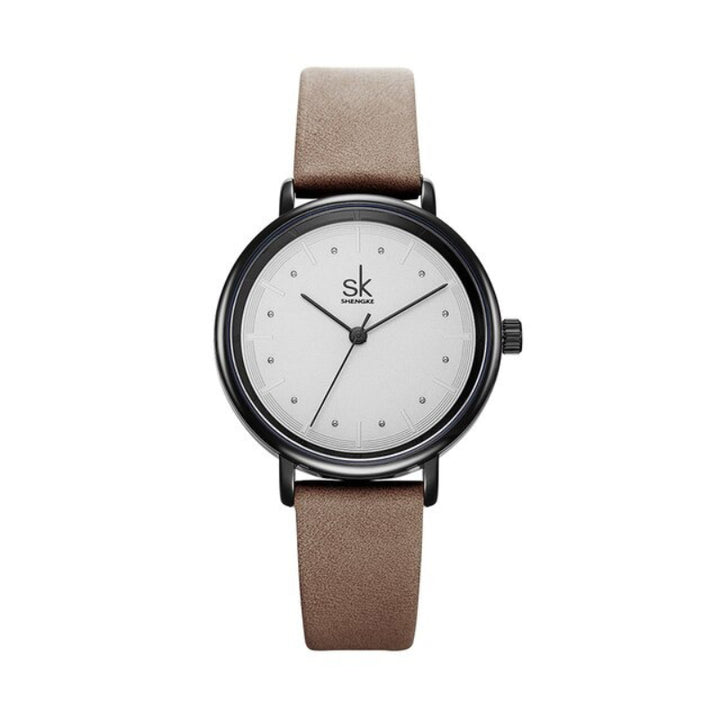 Minimalist Numberless Dial with Retro Vegan Leather Strap Quartz Watches