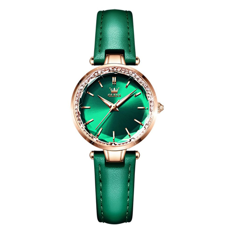 Thin and Light Luminous Dial with Multi-color Vegan Leather Strap Quartz Watches