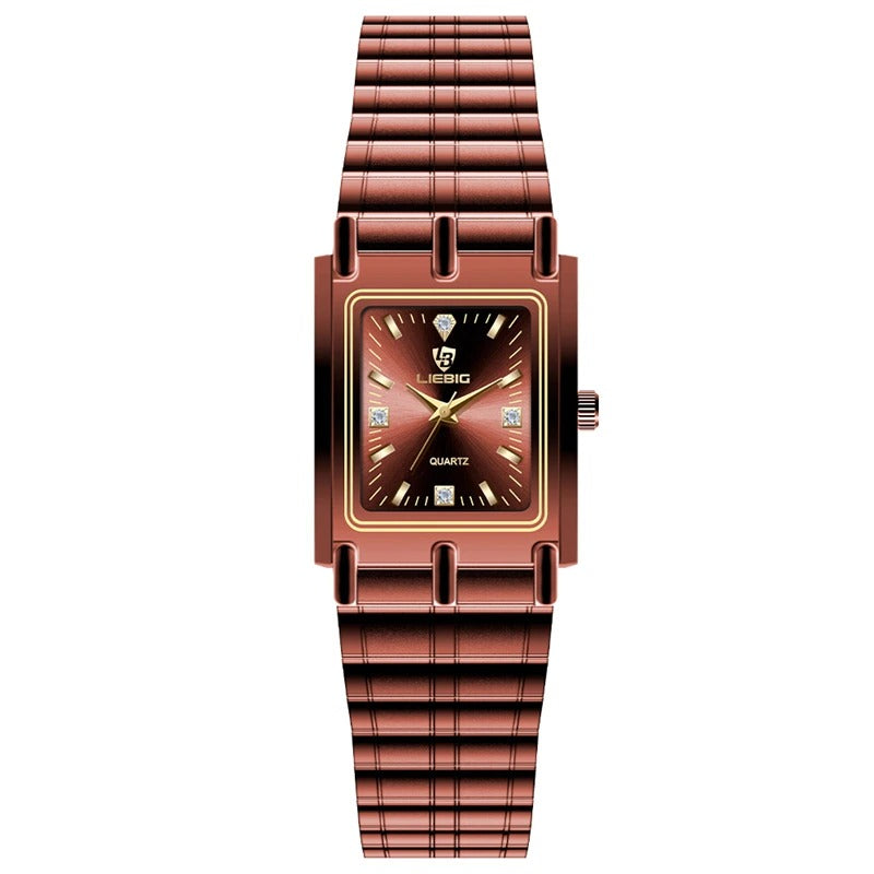 Retro Elegant Small Square Case Couple's Quartz Watches