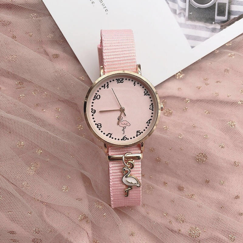 Little Girl's Adorable Pink Quartz Watch with Charms Collection