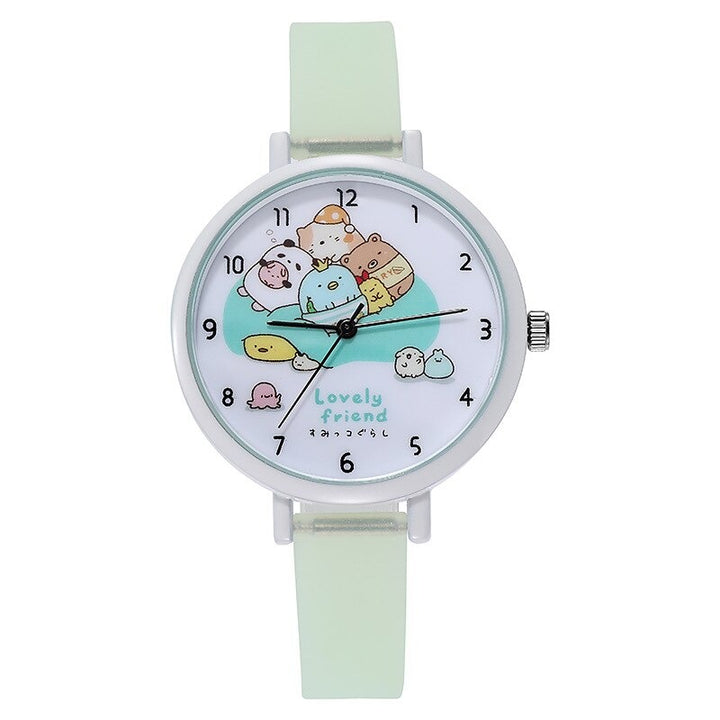 Cute Cartoon Friends Dial with Luminous Silicone Strap Quartz Watches