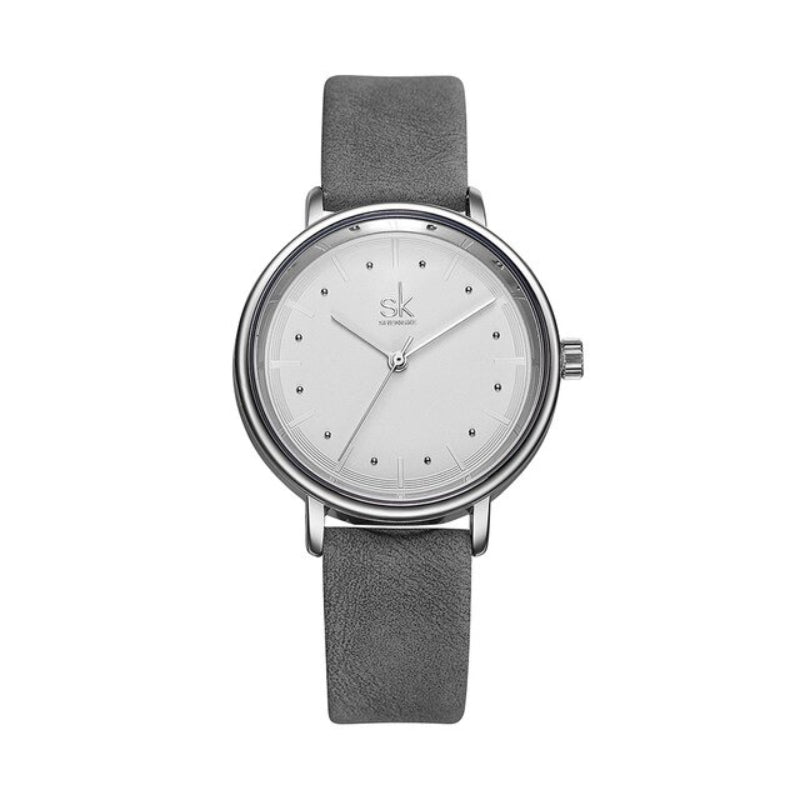 Minimalist Numberless Dial with Retro Vegan Leather Strap Quartz Watches