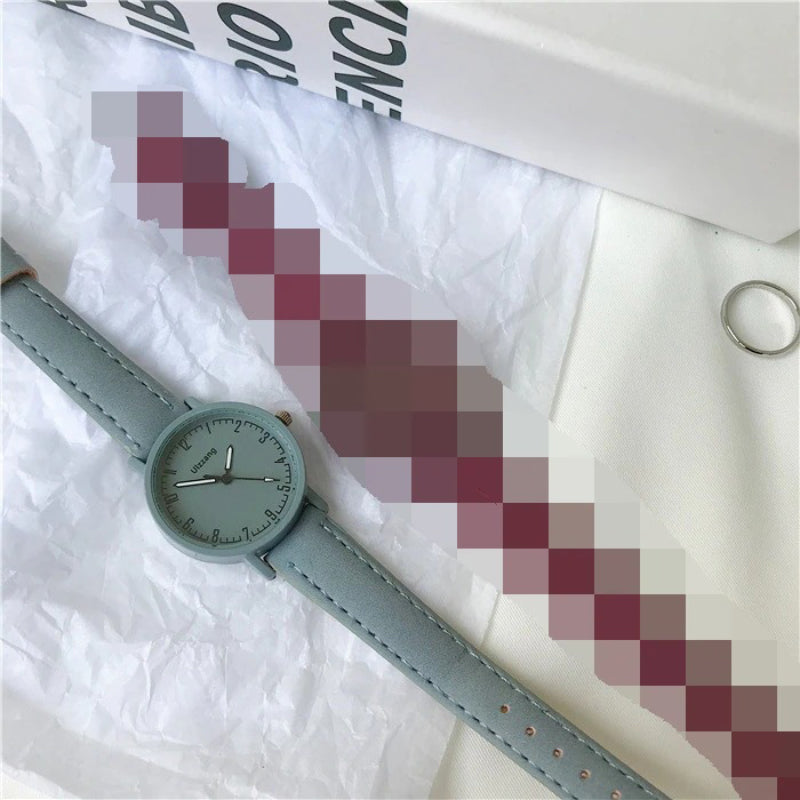 Multi-color Easy to Read Dial with Soft Vegan Leather Strap Quartz Watches