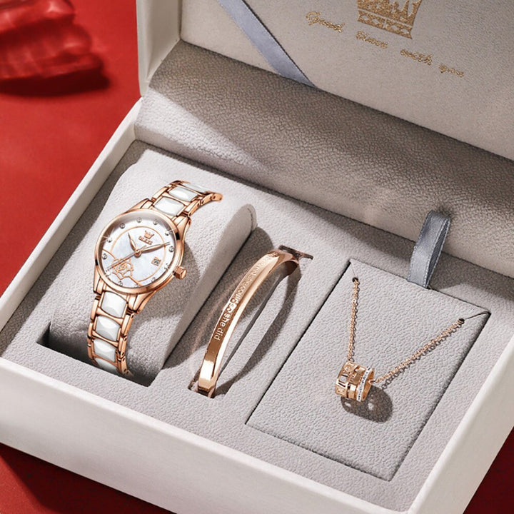 Brilliant Flower Dial with HD Luminous Quartz Watches