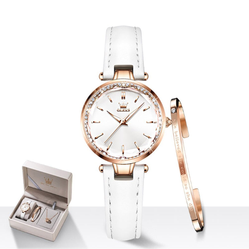 Thin and Light Luminous Dial with Multi-color Vegan Leather Strap Quartz Watches