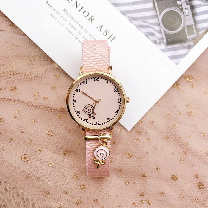 Little Girl's Adorable Pink Quartz Watch with Charms Collection