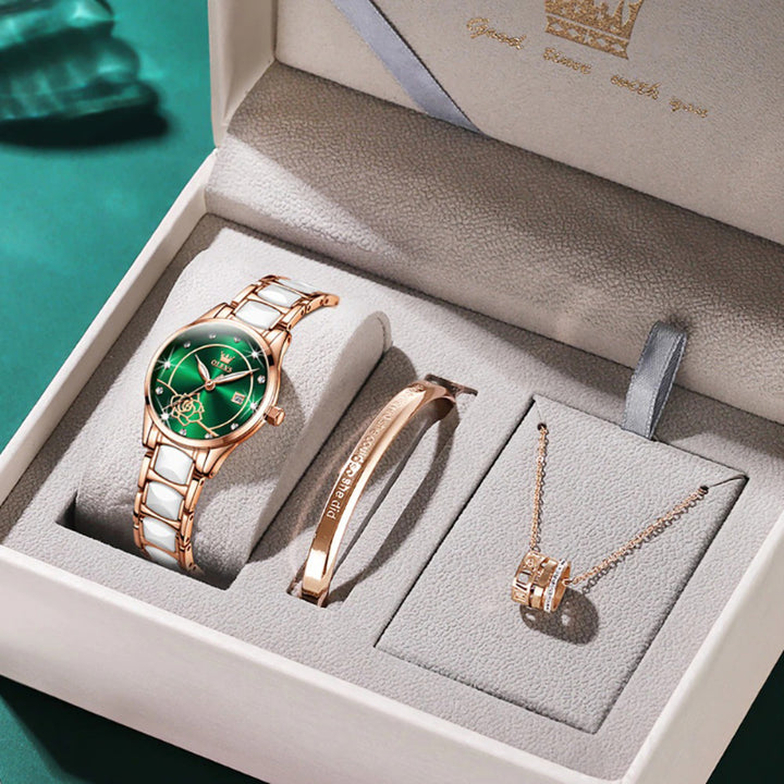 Brilliant Flower Dial with HD Luminous Quartz Watches