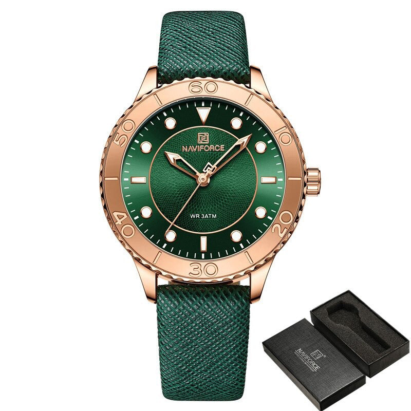 Dazzling Fashion and Sport Vegan Leather Strap Quartz Watches
