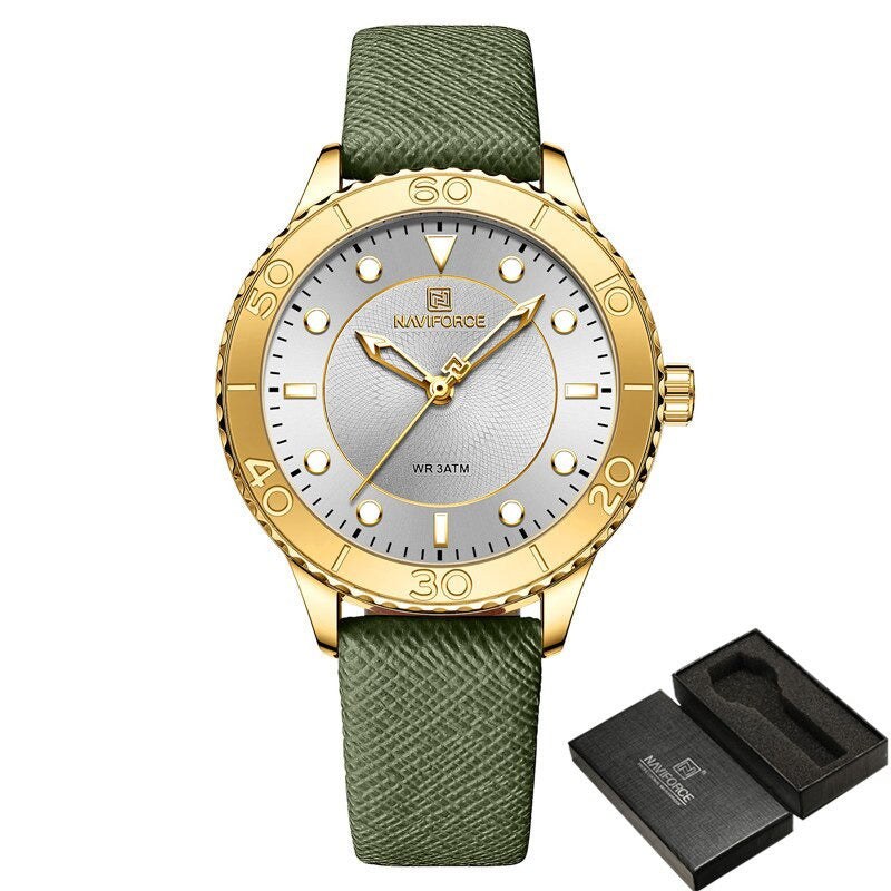 Dazzling Fashion and Sport Vegan Leather Strap Quartz Watches