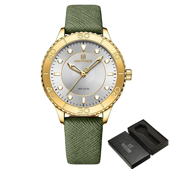 Dazzling Fashion and Sport Vegan Leather Strap Quartz Watches