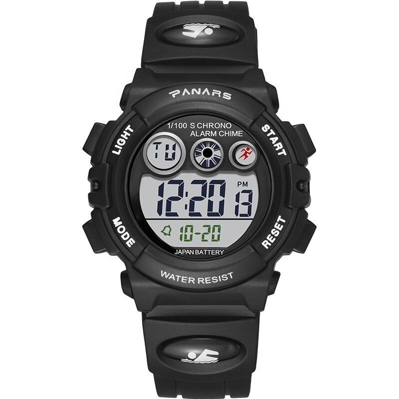 Colorful Waterproof Digital LED Display Chronograph Watches for Kids