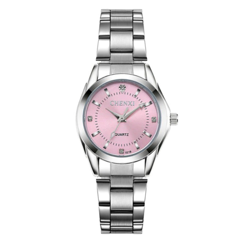 Stainless Steel Multi-color Rhinestone Dial Quartz Watches