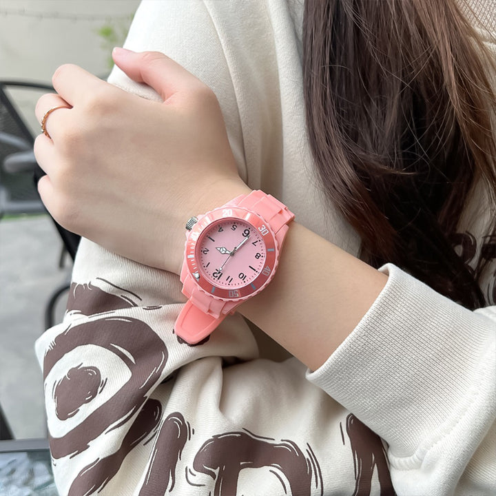 Simple and Casual Mixed Dial Display Watch for Women