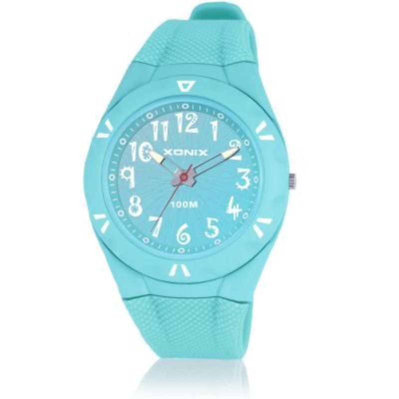 Cool and Sporty Multicolor Rubber Strap Quartz Watches