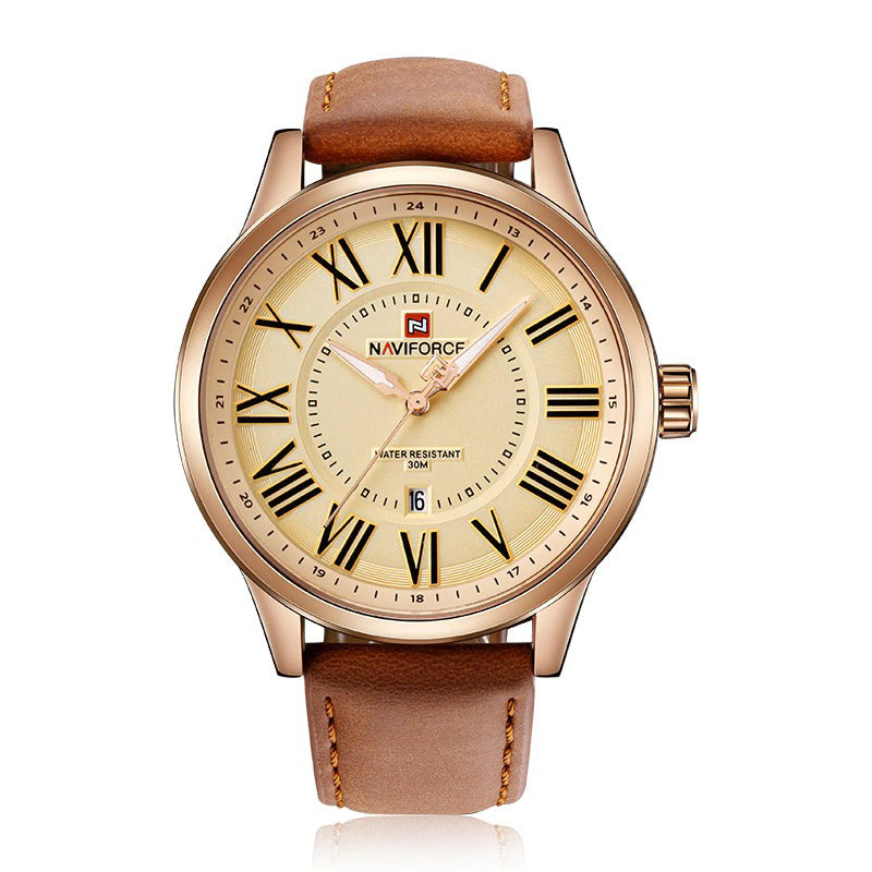 Classic Roman Numeral Dial with Soft Vegan Leather Quartz Watches