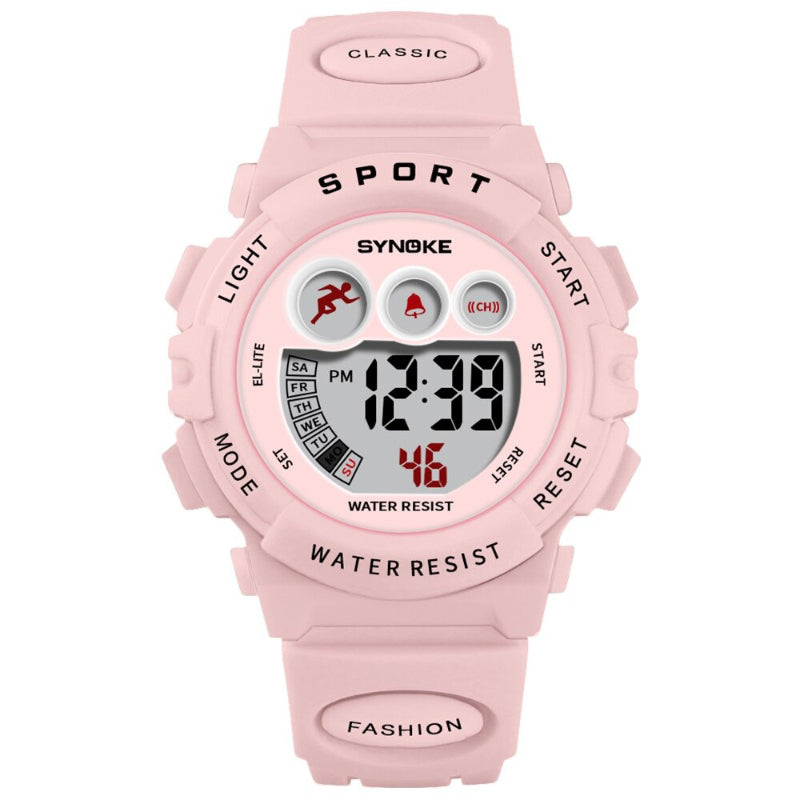 Colorful Waterproof Digital LED Display Chronograph Watches for Kids