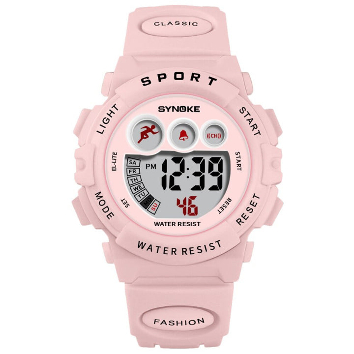 Colorful Waterproof Digital LED Display Chronograph Watches for Kids