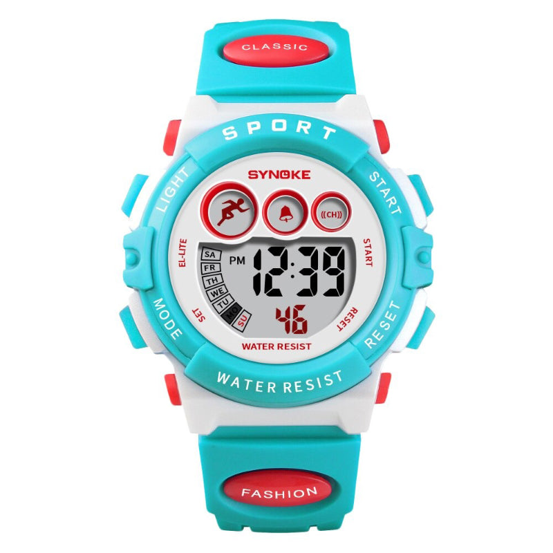 Colorful Waterproof Digital LED Display Chronograph Watches for Kids