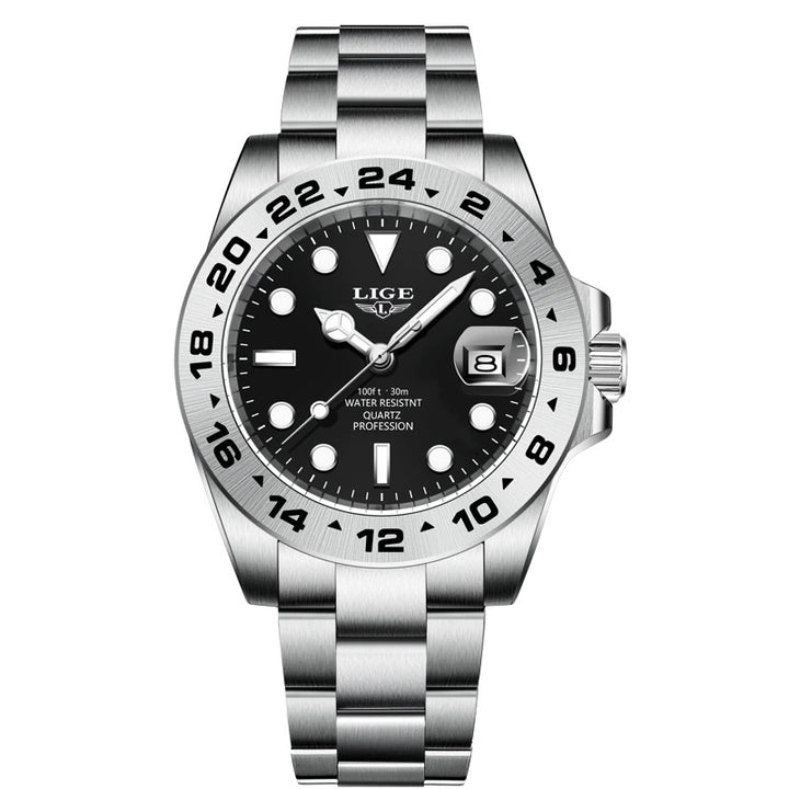 Stainless Steel Men's Luminous and Waterproof Quartz Watches