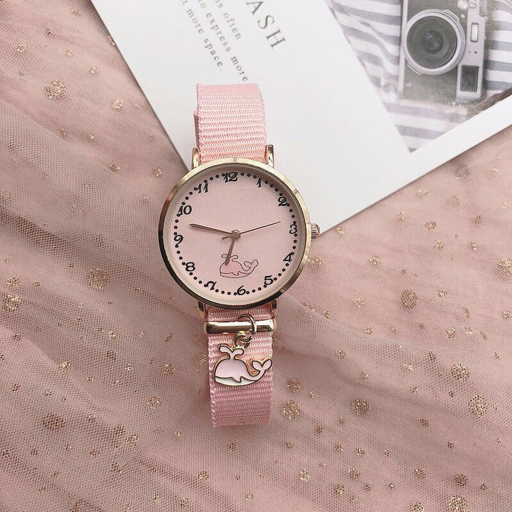 Little Girl's Adorable Pink Quartz Watch with Charms Collection