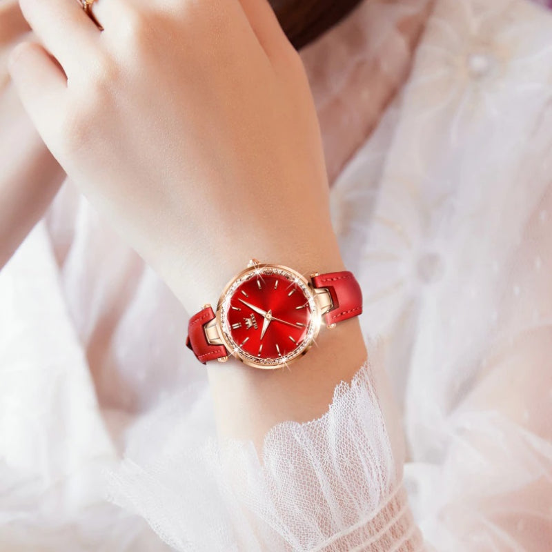 Thin and Light Luminous Dial with Multi-color Vegan Leather Strap Quartz Watches