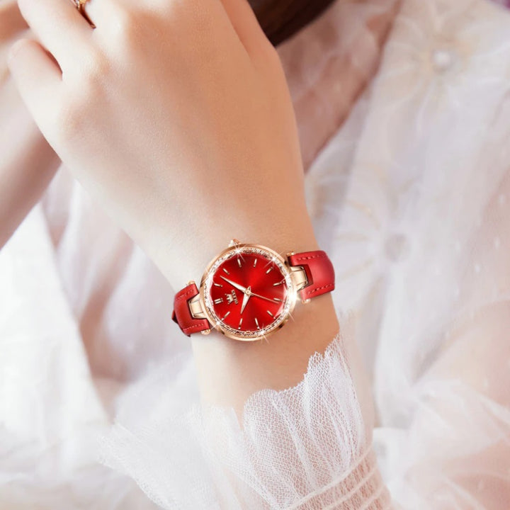 Thin and Light Luminous Dial with Multi-color Vegan Leather Strap Quartz Watches