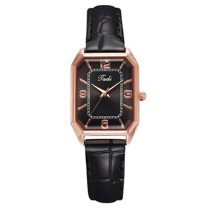 Minimalist Classic Rectangle Case with Vegan Leather Strap Quartz Watches