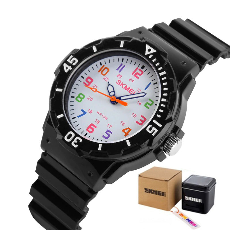 Fashion Watches for Kids with Bright-Colored Strap Quartz Wristwatch