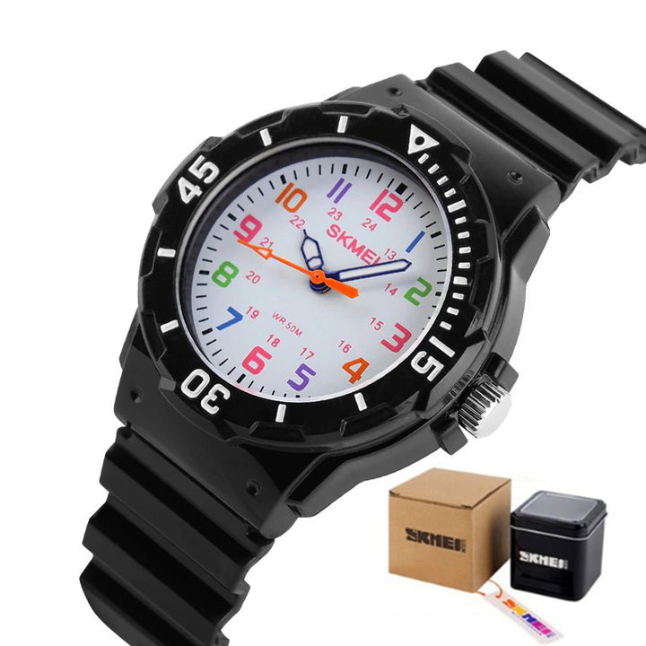 Fashion Watches for Kids with Bright-Colored Strap Quartz Wristwatch