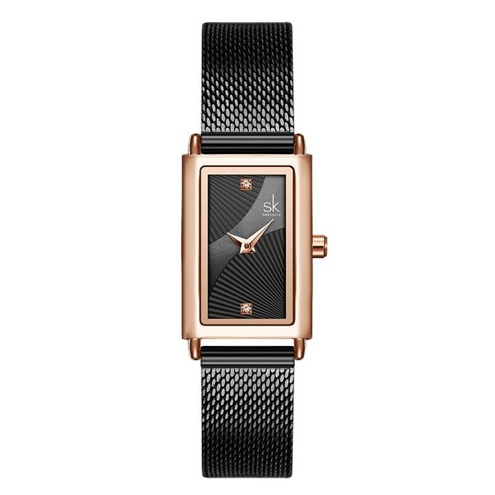 Classic Minimalist Trend Rectangle Case with Vegan Leather Strap Quartz Watches