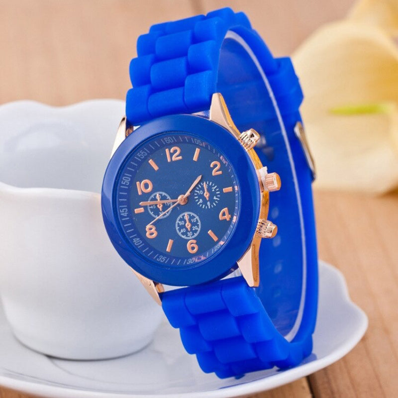 Bright Macaroon Colored Silicone Strap Quartz Watches
