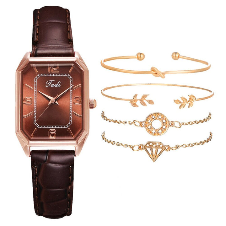 Minimalist Classic Rectangle Case with Vegan Leather Strap Quartz Watches