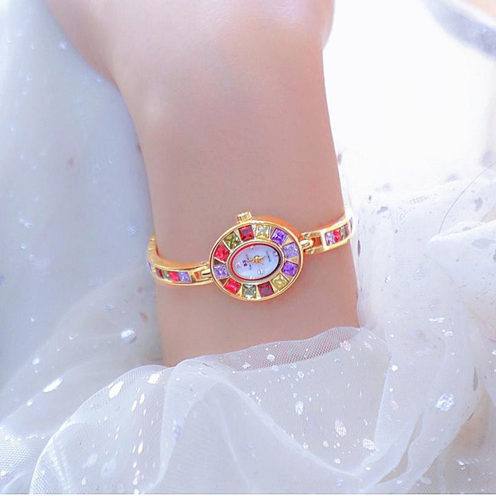 Multi-color Rhinestone Bejeweled Small Dial Quartz Watches