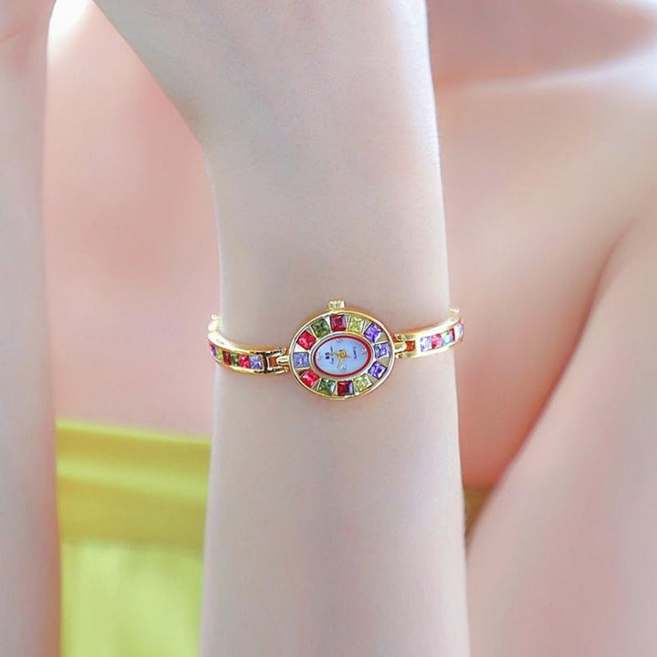 Multi-color Rhinestone Bejeweled Small Dial Quartz Watches