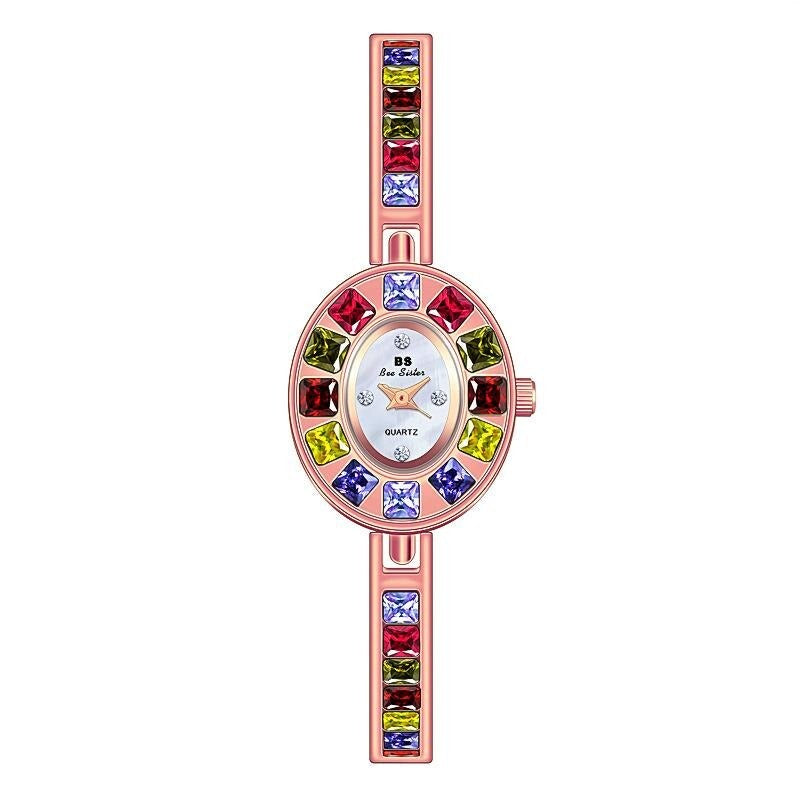 Multi-color Rhinestone Bejeweled Small Dial Quartz Watches