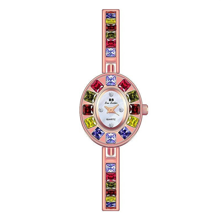 Multi-color Rhinestone Bejeweled Small Dial Quartz Watches