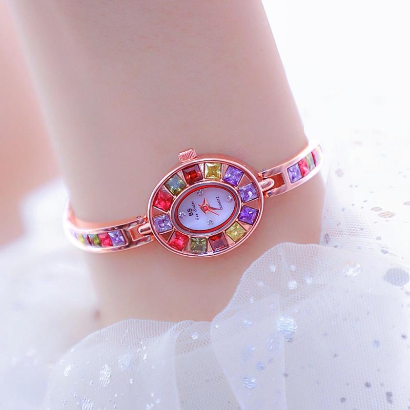 Multi-color Rhinestone Bejeweled Small Dial Quartz Watches