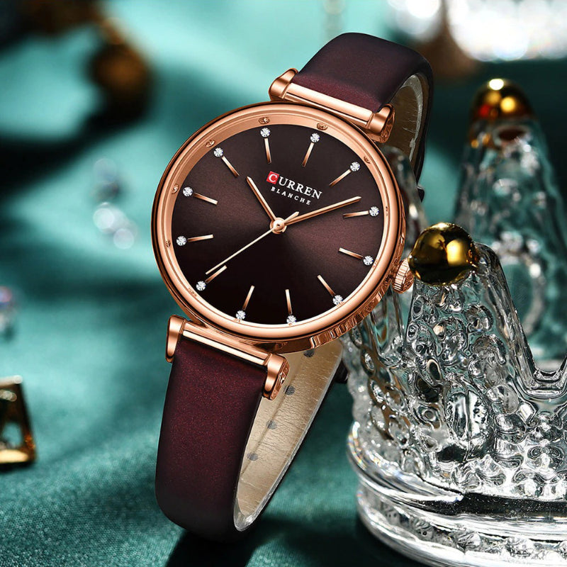 Classy Ultra-thin Vegan Leather Strap Quartz Watches
