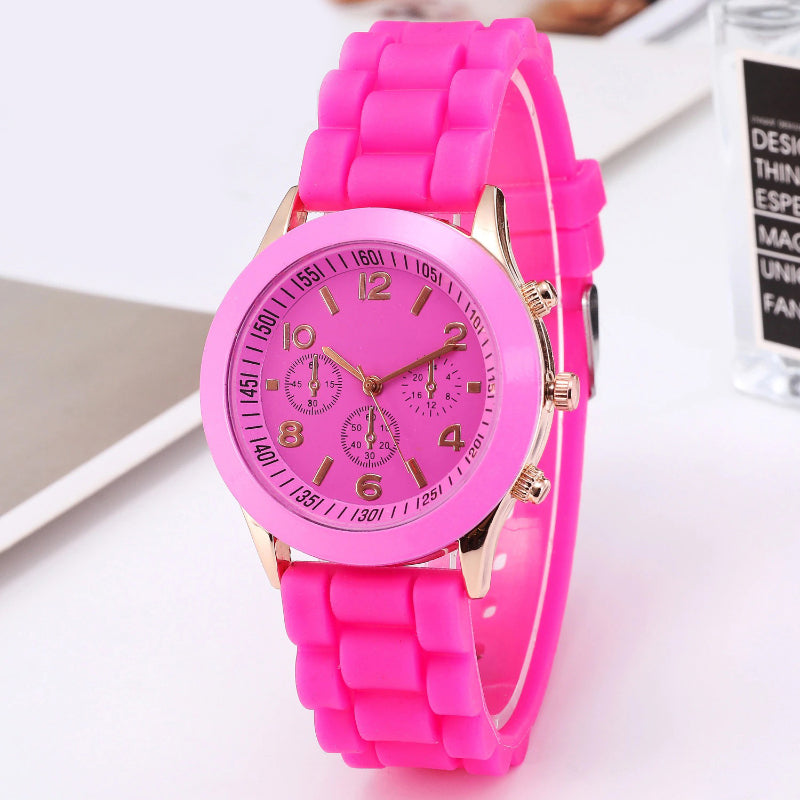 Bright Macaroon Colored Silicone Strap Quartz Watches
