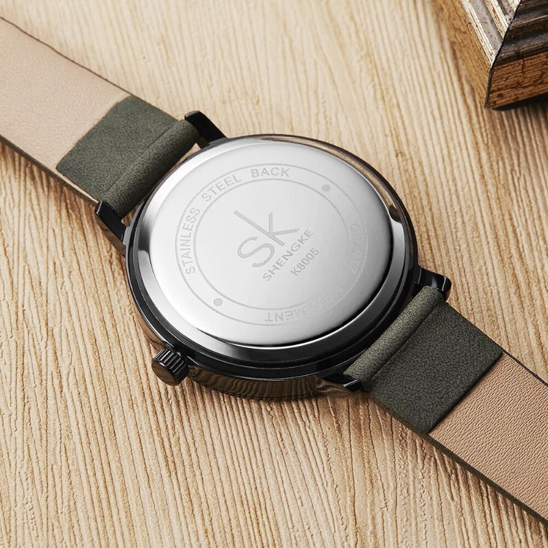 Minimalist Numberless Dial with Retro Vegan Leather Strap Quartz Watches