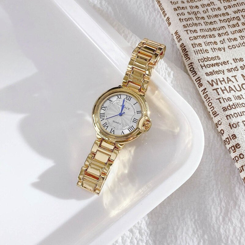 Classy Roman Numeral Dial with Stainless Steel Quartz Watches