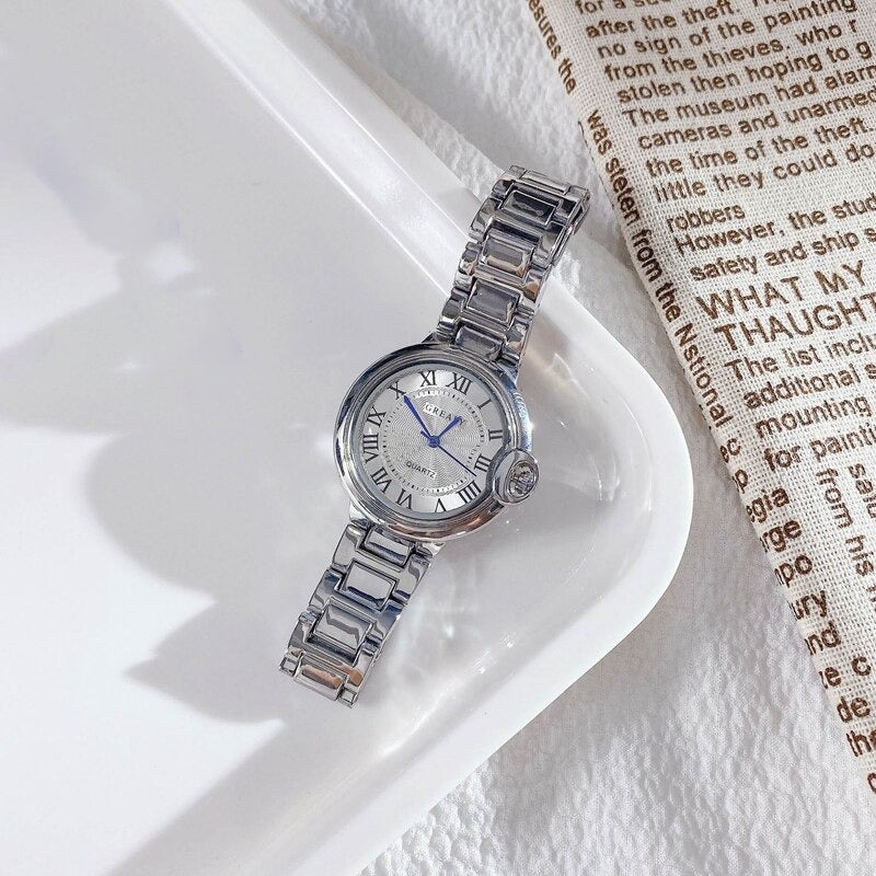 Classy Roman Numeral Dial with Stainless Steel Quartz Watches