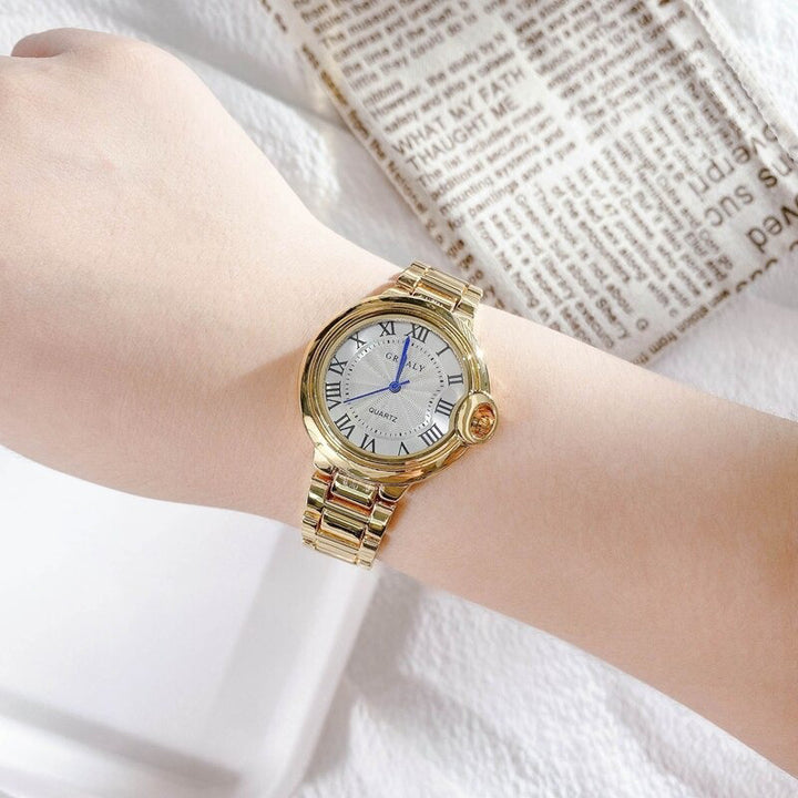 Classy Roman Numeral Dial with Stainless Steel Quartz Watches