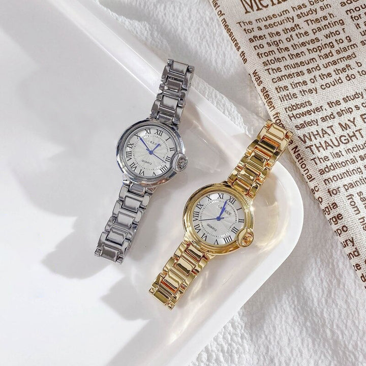Classy Roman Numeral Dial with Stainless Steel Quartz Watches