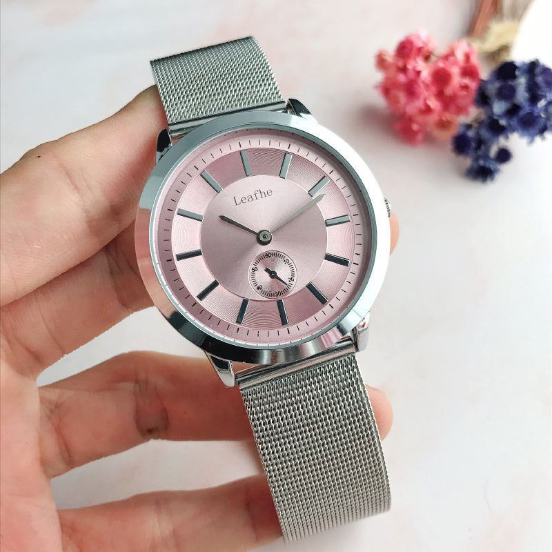 Ultra-slim Stainless Steel Mesh Strap Teal Colored Quartz Watches