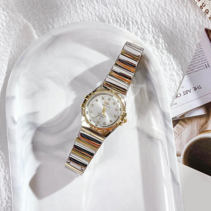 Sophisticated Casual Two-Color Steel Strap Quartz Watches
