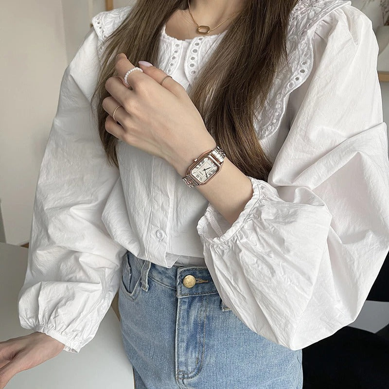 Classic Fashion Style Roman Numeral Dial in Rectangle Case Quartz Watches